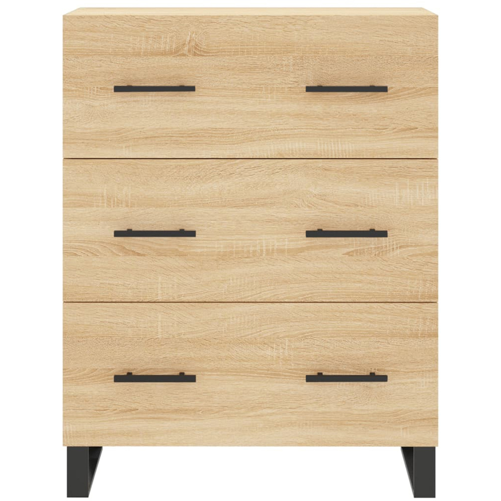 vidaXL 3 Drawer 3 Open Shelf Sonoma Oak Highboard with Metal Legs Image 8