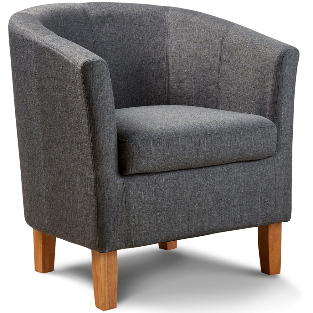Home Source Bedford Charcoal Padded Tub Chair Image 2