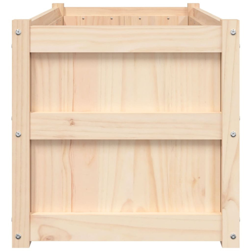 vidaXL Natural Solid Pine Wood Garden Planter 90 x 50 x 50cm 2 Pack Image 5