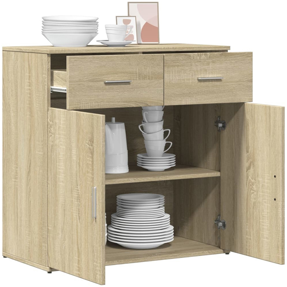 vidaXL 2 Door 2 Drawer Sonoma Oak Sideboard Image 3