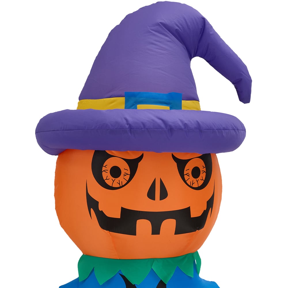 Living and Home Multicolour Inflatable LED Stacked Pumpkin Ghost Halloween Decoration 6ft Image 4