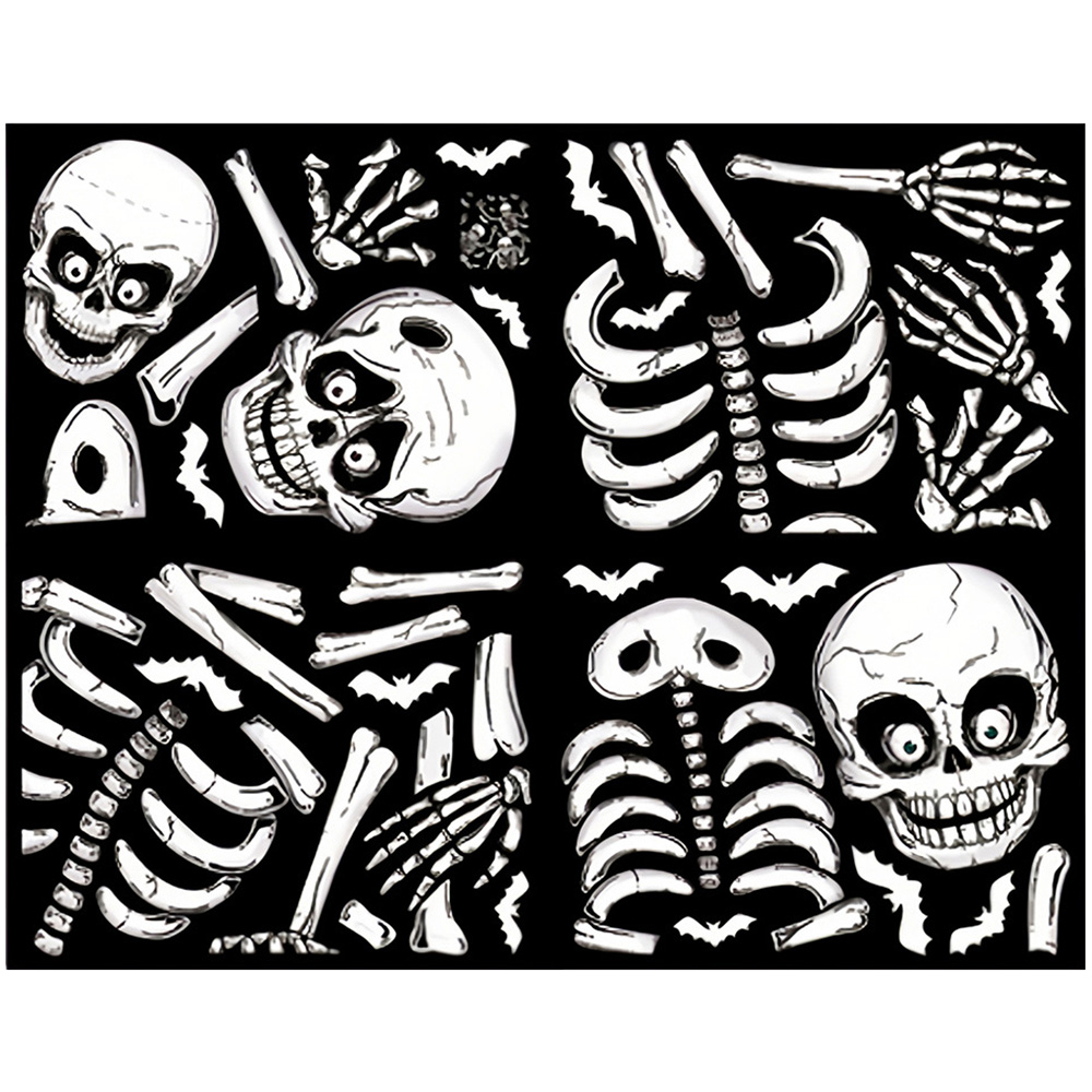 Jaoyeh Halloween Skeleton Wall Sticker Image 1