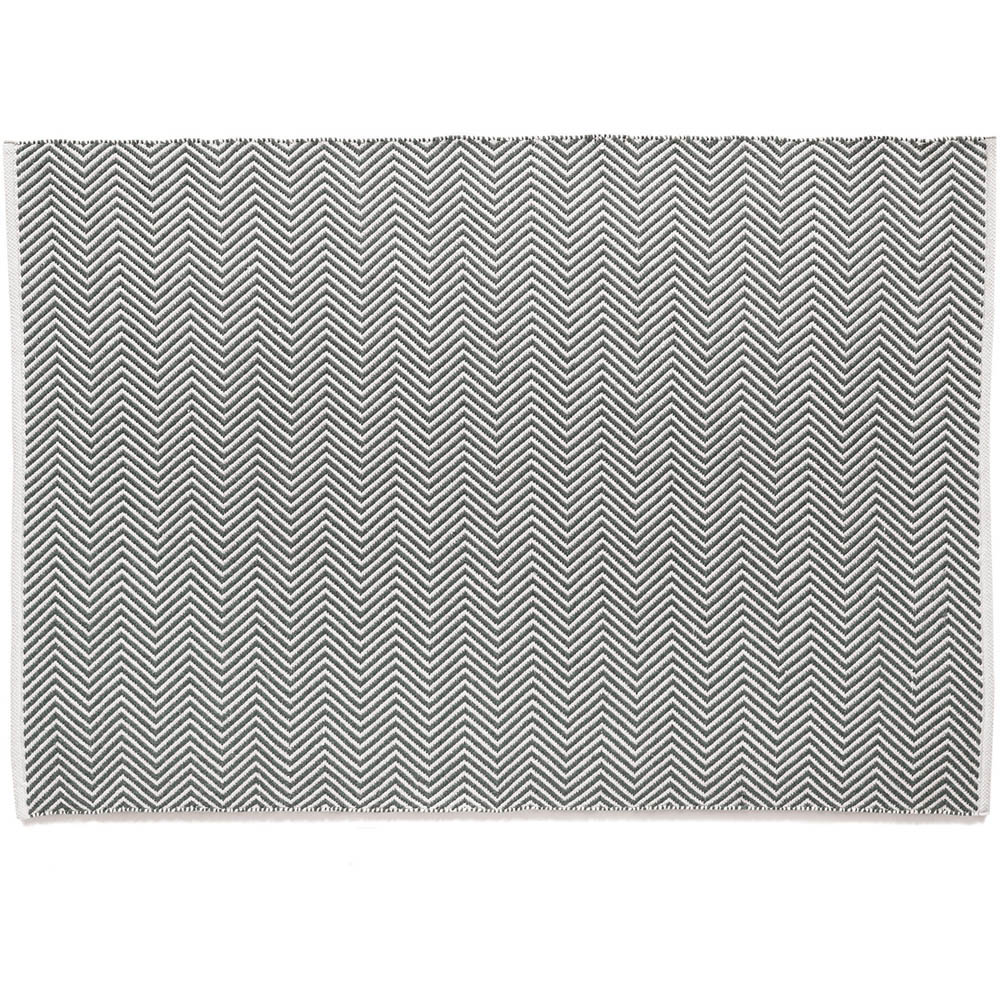 Hug Rug Warm Grey Woven Herringbone Rug 160 x 230cm Image 1