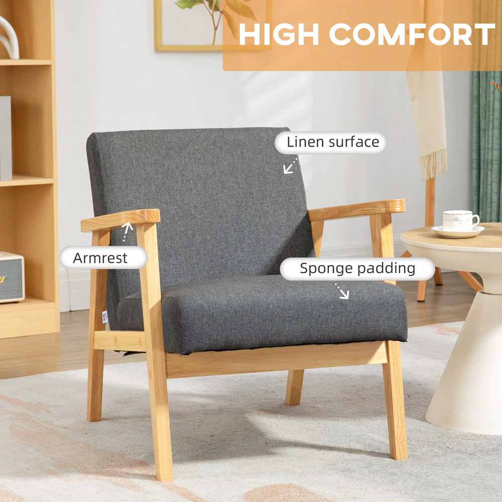 Portland Dark Grey Fabric Accent Chair Image 5