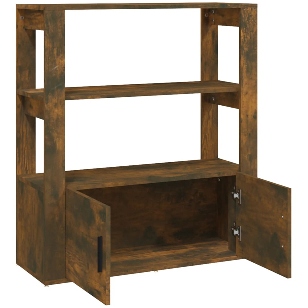 vidaXL 2 Door 2 Shelf Smoked Oak Sideboard Image 6