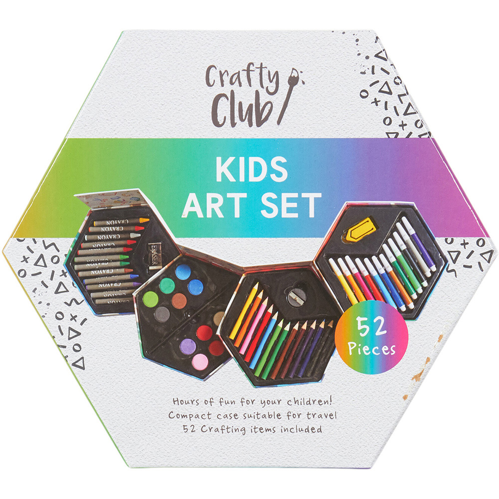 Crafty Club Kids 52 Piece Hexagonal Art Set Image 1