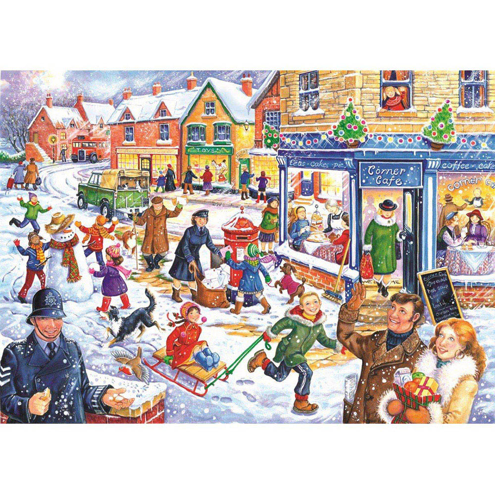 The House of Puzzles Out In The Snow 250 Piece Jigsaw Puzzle Image