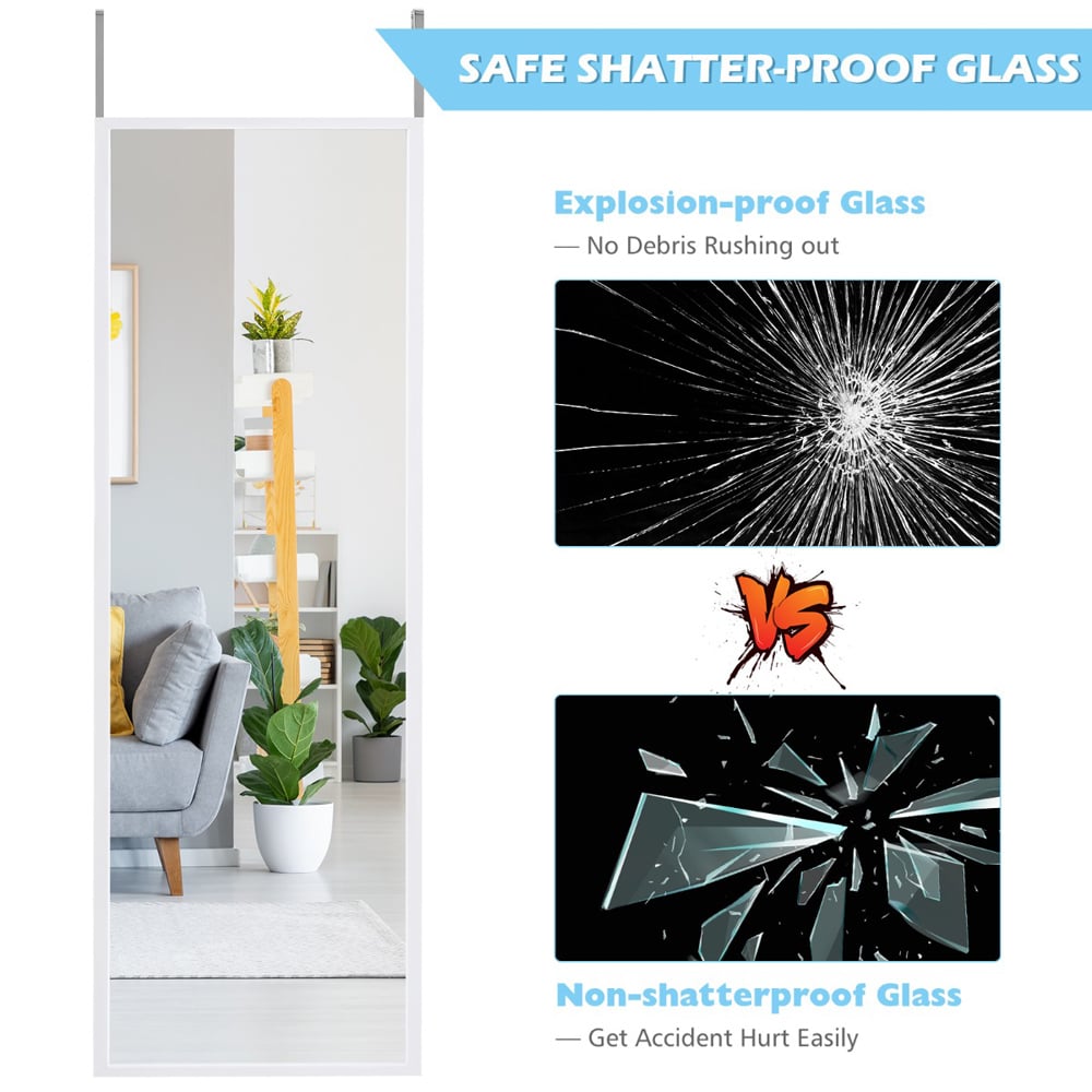 Costway White Full Length Wall Mirror 180 x 36cm Image 3