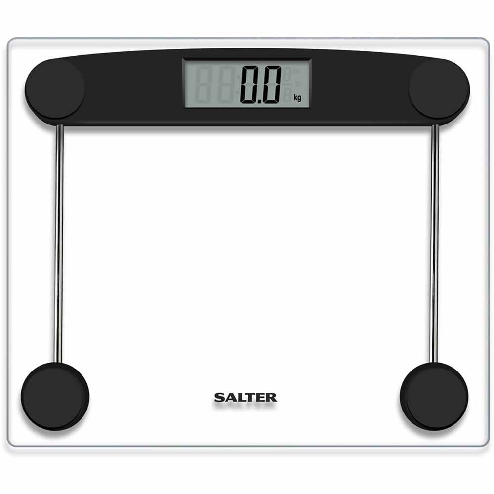 Salter Compact Glass Electronic Bathroom Scales 9208 BK3R Image 2