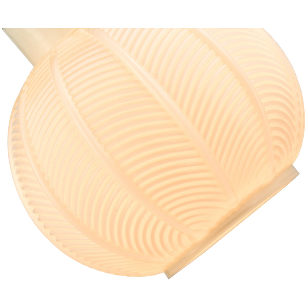 Happy Homewares Glossy Opal White Ribbed Leaf Glass Pendant Lighting Shade Image 3