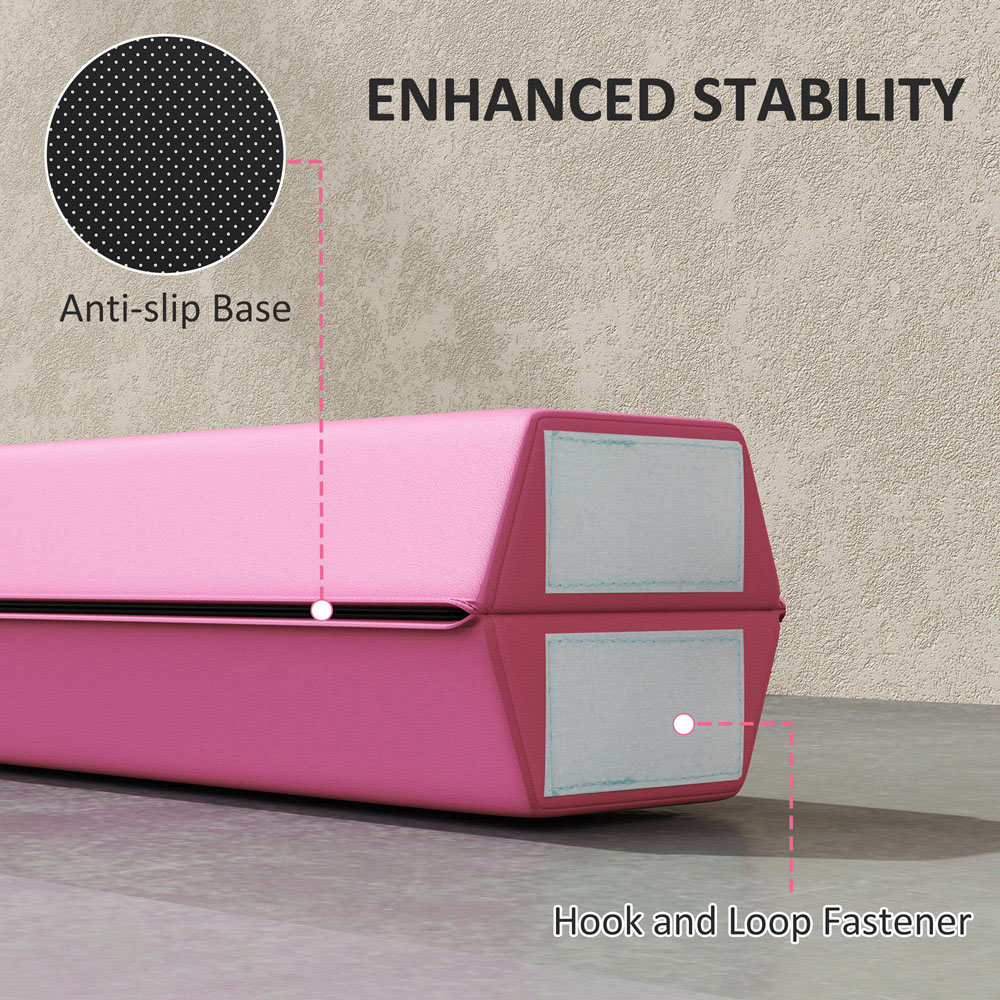 SPORTNOW Pink Foldable Gymnastics Balance Beam with Anti-Slip Base 235cm Image 6