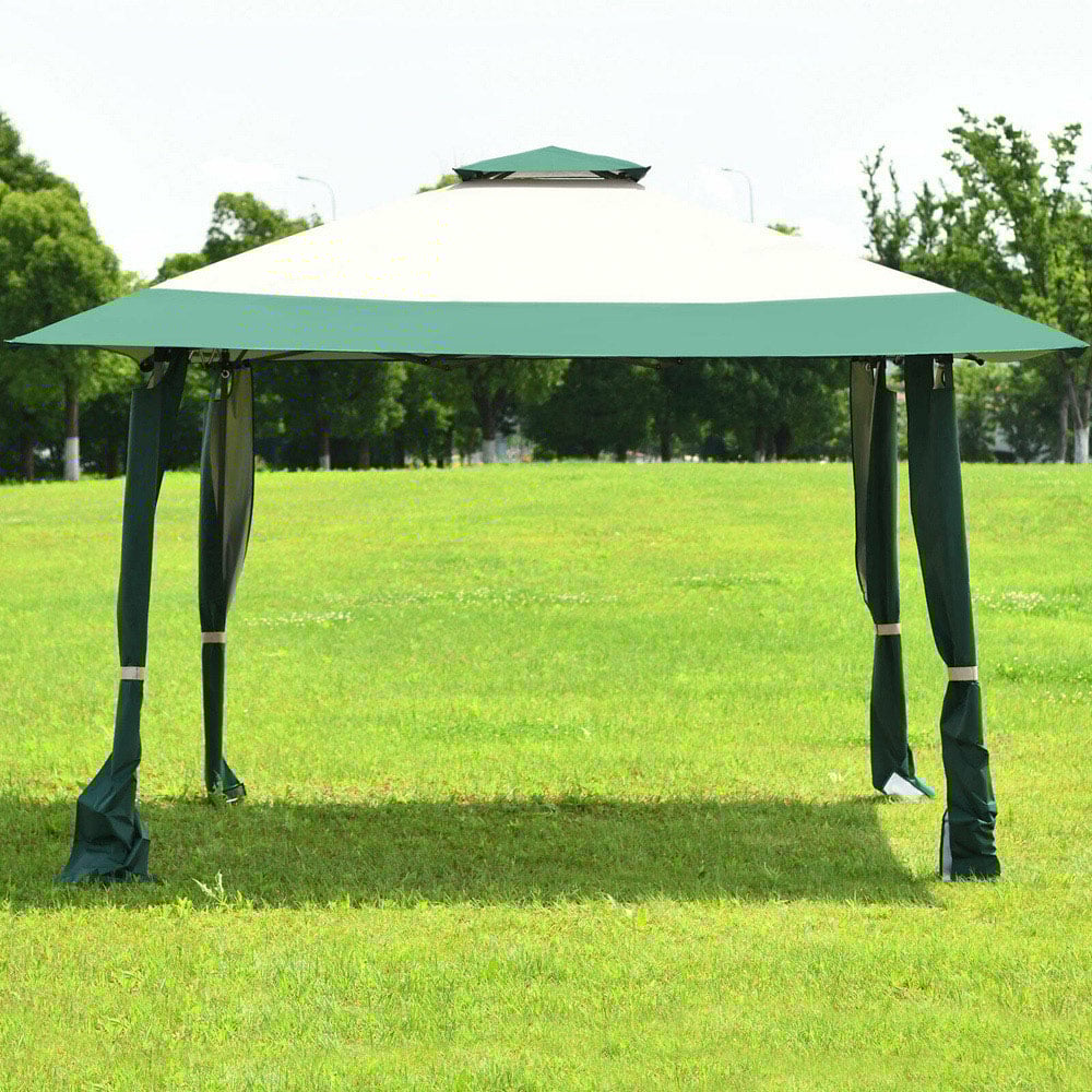 Costway Green Large Adjustable Height Gazebo Canopy Image 1