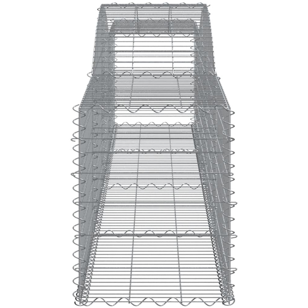 vidaXL Silver Galvanised Iron Arched Gabion Basket 400 x 50 x 60/80cm 9 Pack Image 3