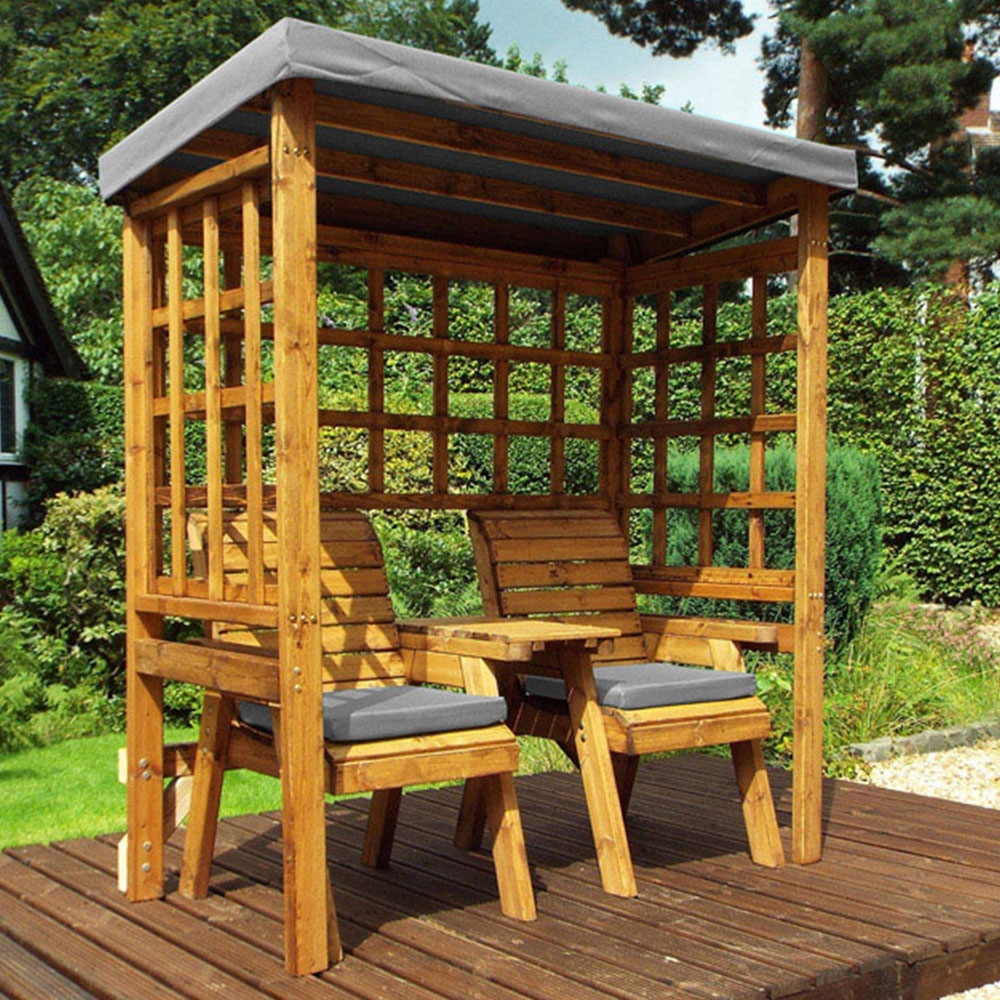 Charles Taylor Henley 2 Seater Arbour with Grey Roof Cover Image 1