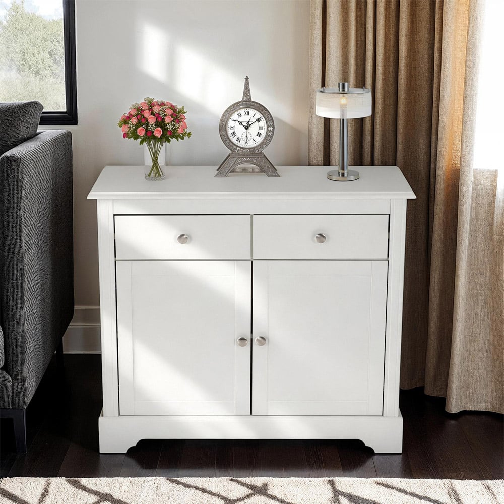 Seconique Stratford 2 Door 2 Drawer White Sideboard Image 8