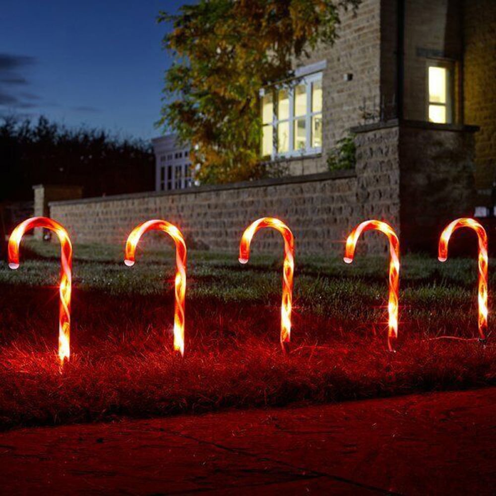 Marco Paul Candy Cane Stake Christmas Decoration 6 Pack Image 1