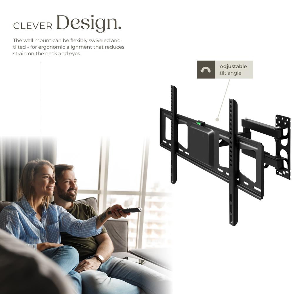 tectake 32 to 100inch Tiltable Extendable Swivel Wall Mount Flat TV Bracket Image 4