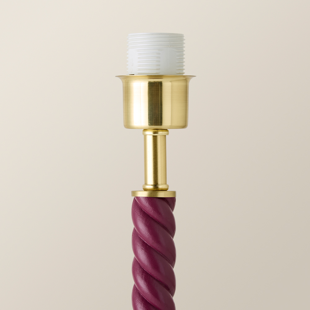 ValueLights Amara Pink Twist Wooden Floor Lamp Base Image 4