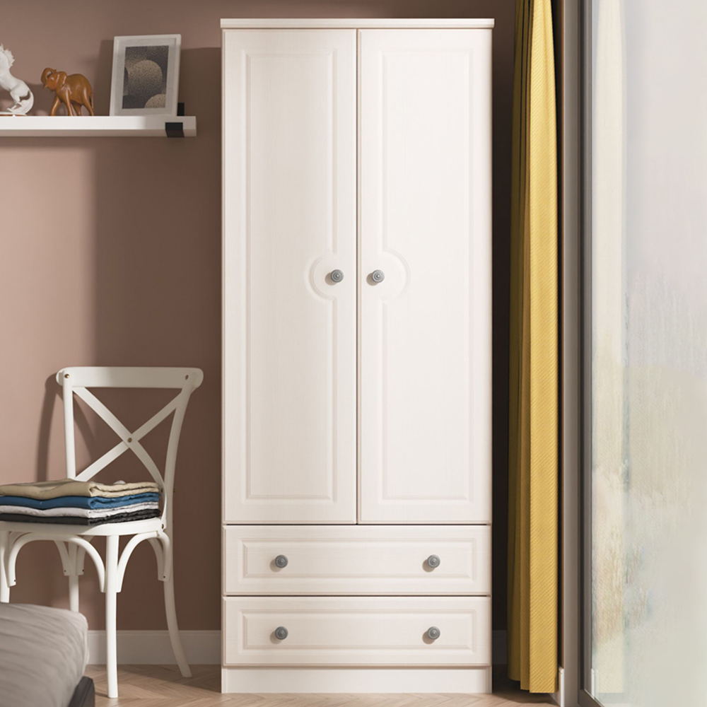 Crowndale Pembroke 2 Door 2 Drawer Kashmir Ash Wardrobe Ready Assembled Image 1