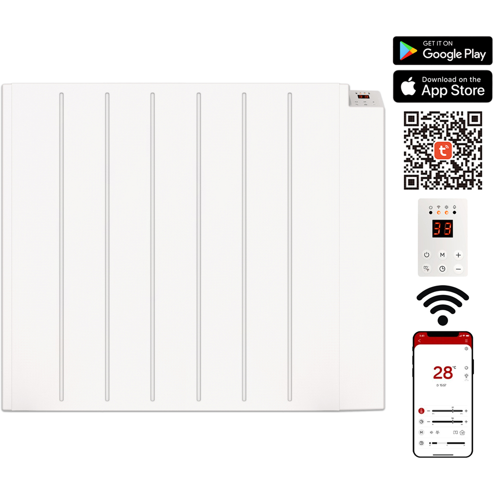 Mylek White Wi-Fi Controlled Panel Heater 1500W Image 7