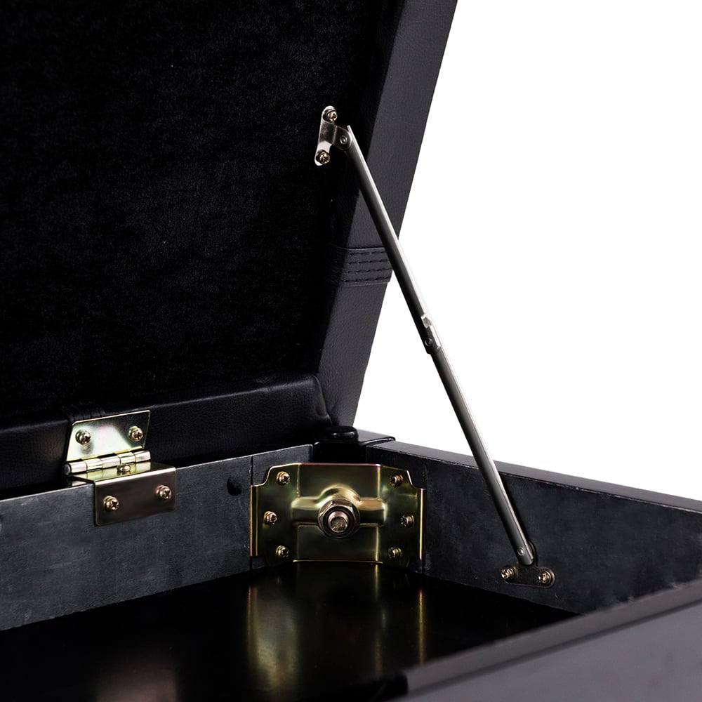 Costway Black Wooden Piano Bench with Storage Image 5