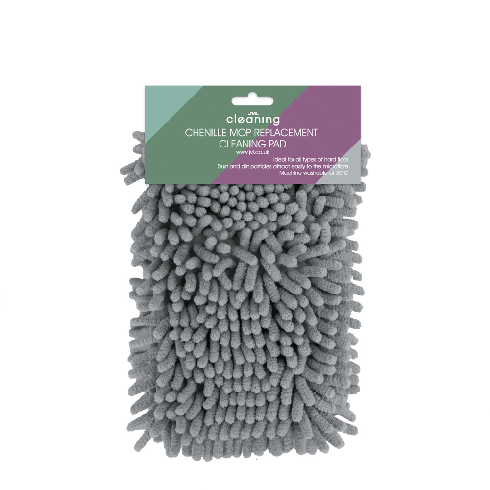 JVL Cleaning Grey Replacement Chenille Mop Pad 2 Pack Image 5
