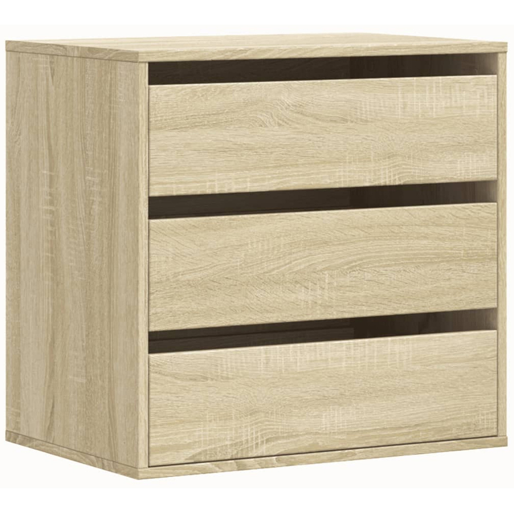vidaXL 3 Drawer Sonoma Oak Wooden Chest of Drawers Image 2