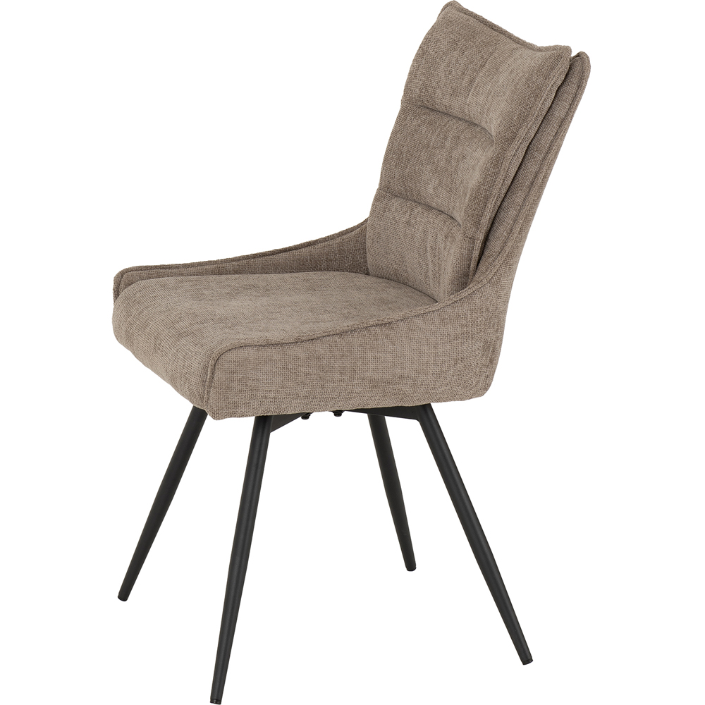 Seconique Lewis Set of 2 Fawn Fabric Swivel Dining Chair Image 4