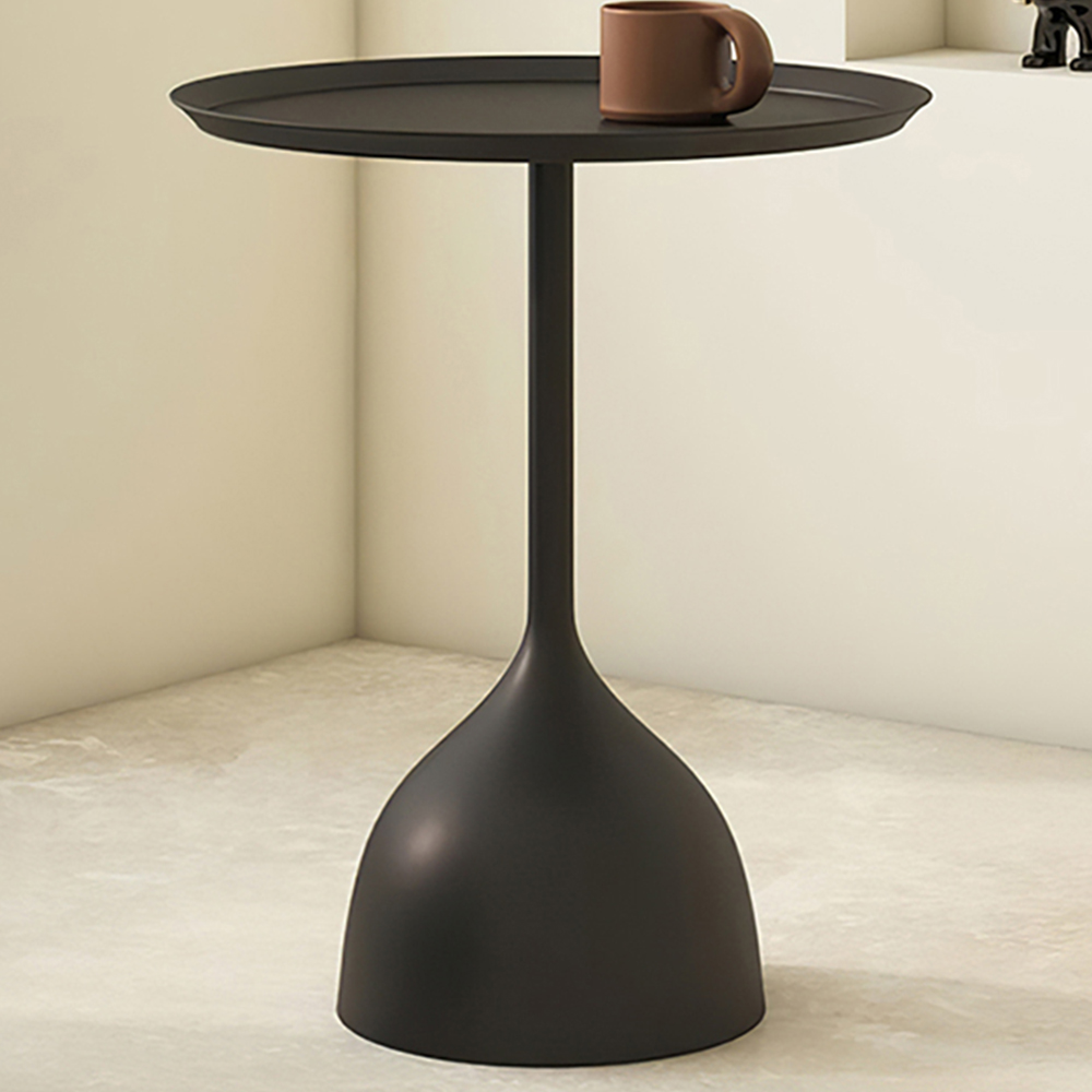 Living and Home Black Round Side Table Image 1