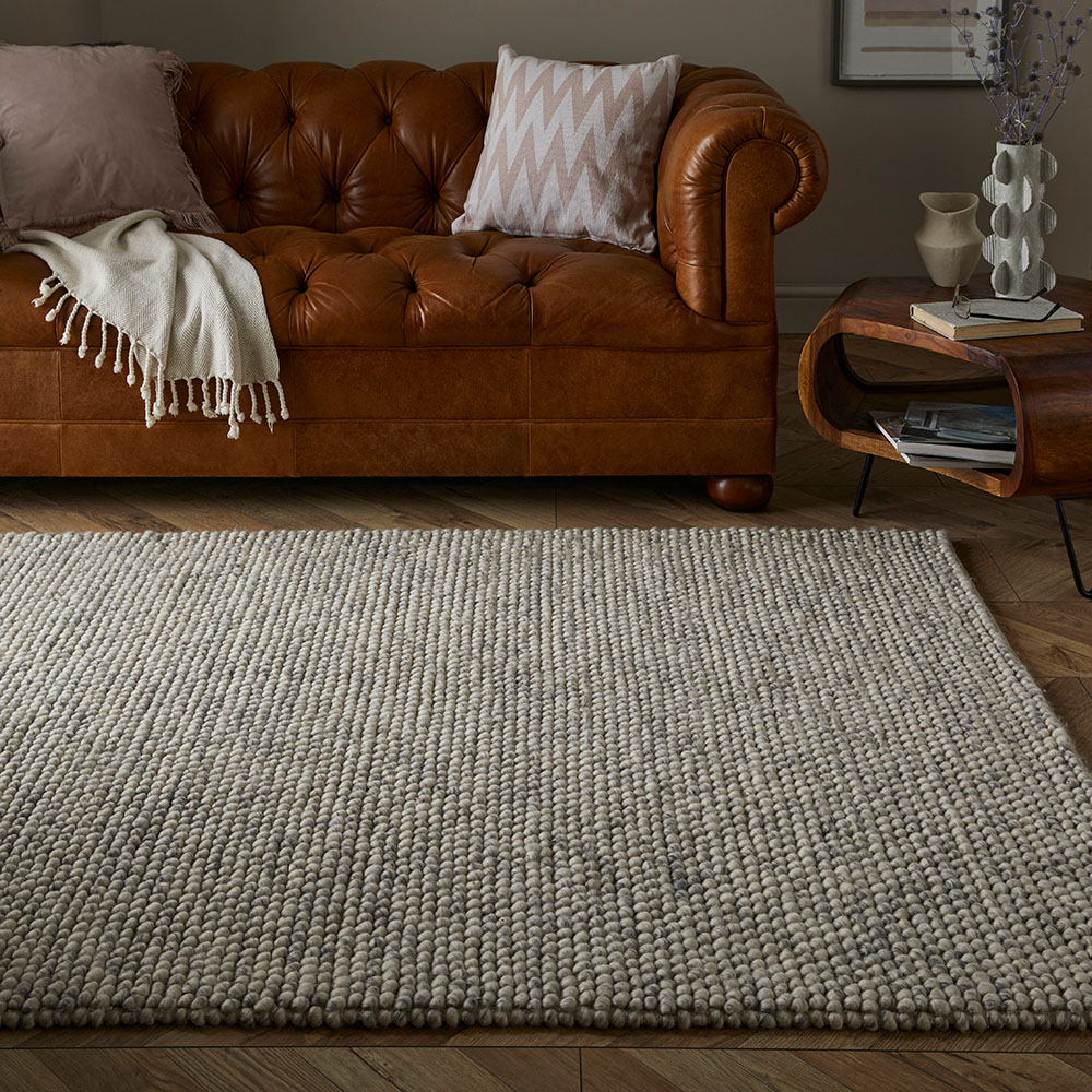 Esselle Home Delilah Cream Mottled Wool Pebble Rug 200 x 290cm Image 2