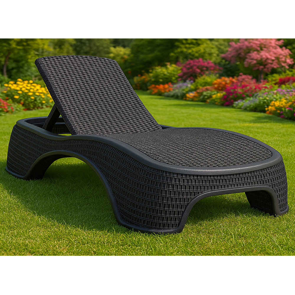 Centurion Supports Maldives Black Rattan Adjustable Sun Lounger Image 8