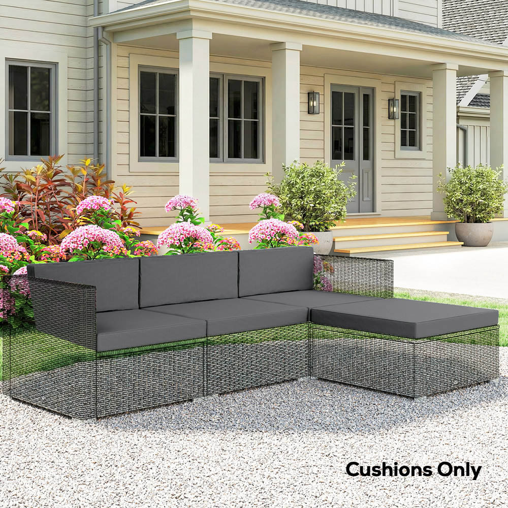 Outsunny 7 Piece Dark Grey Water-Repellent Patio Furniture Cushion Set Image 2