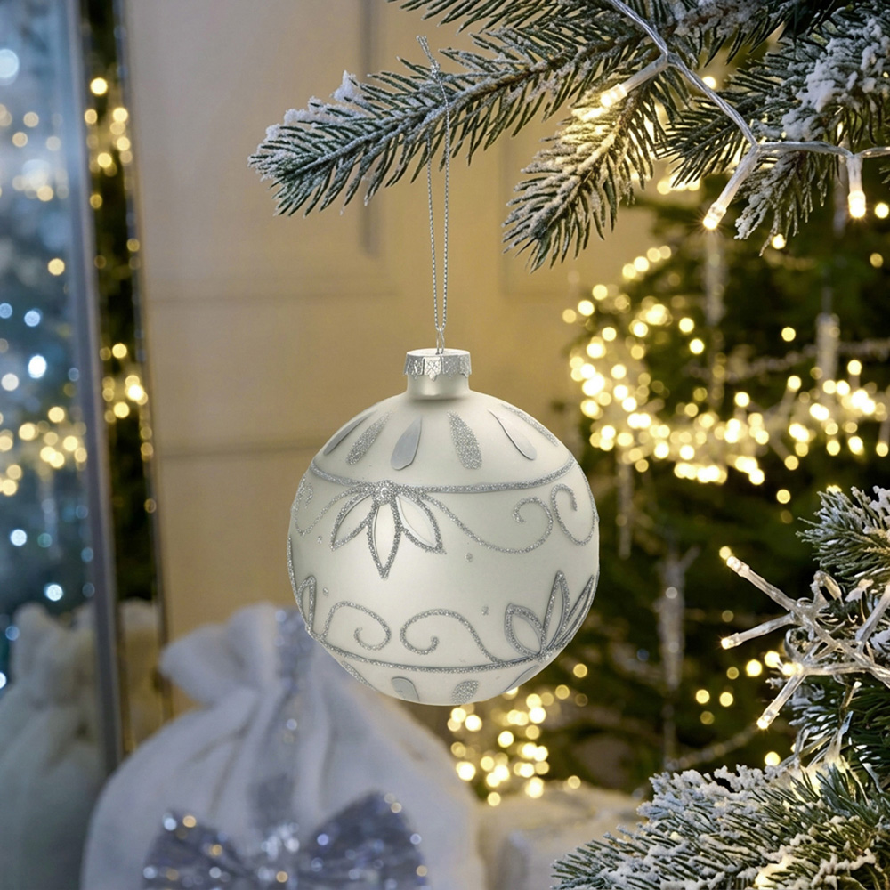 Matte Embellished Bauble Silver Image 2