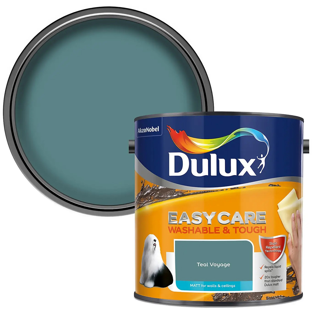 Dulux Easycare Washable & Tough Teal Voyage Matt Paint 2.5L Image 1