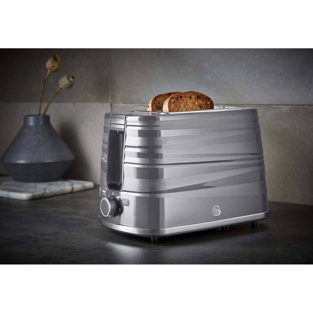 Swan Symphony EEJB246 Grey 2 Slice Toaster with 1.7L Kettle Set Image 5