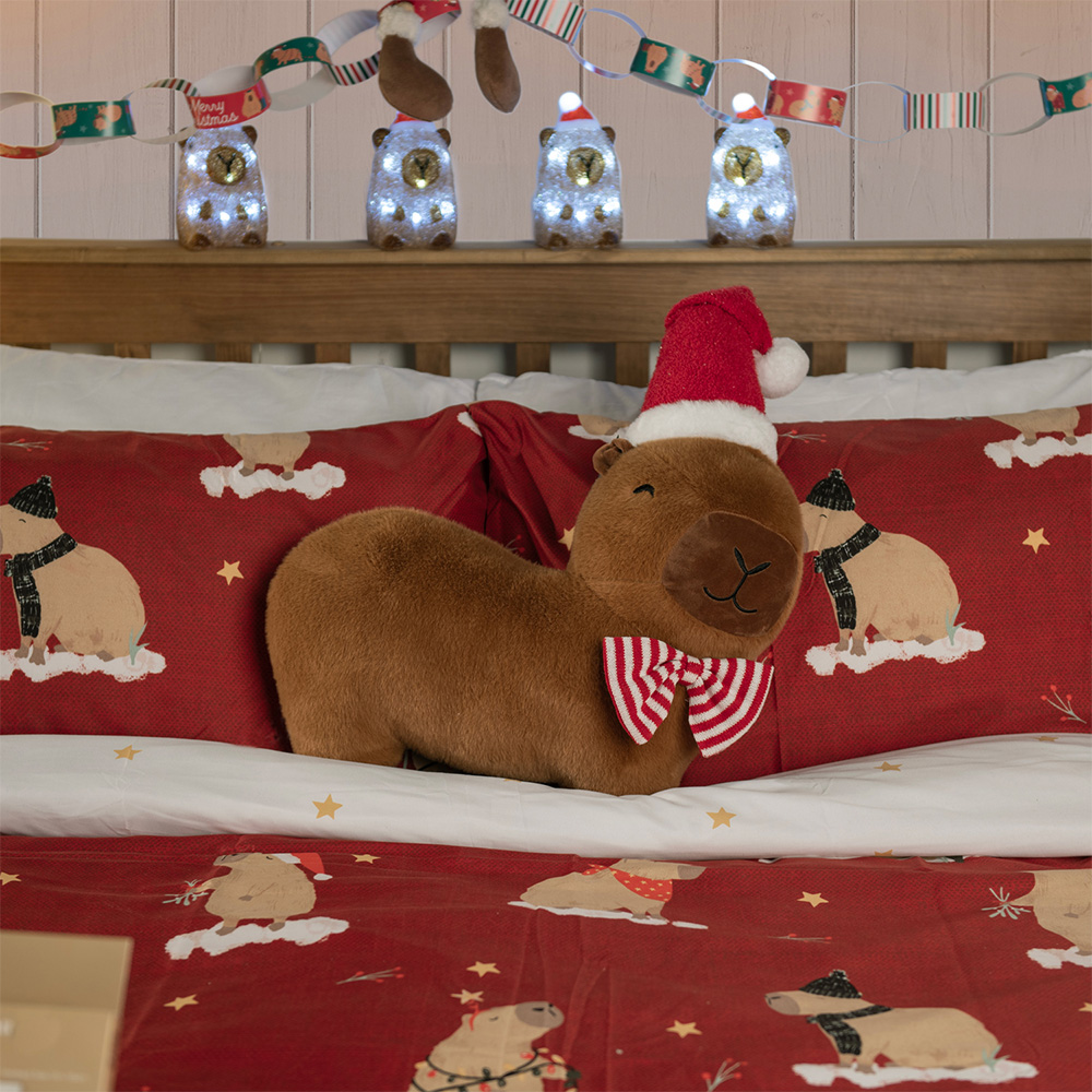 Capybara Christmas Cushion Brown Image 2