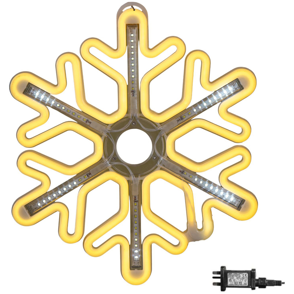 Samuel Alexander Warm and Cool White LED Neon Flex Christmas Snowflake 40cm Image 2