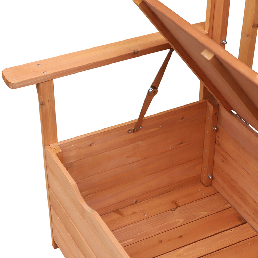 Outsunny Solid Fir Wood Garden Storage Bench Image 3