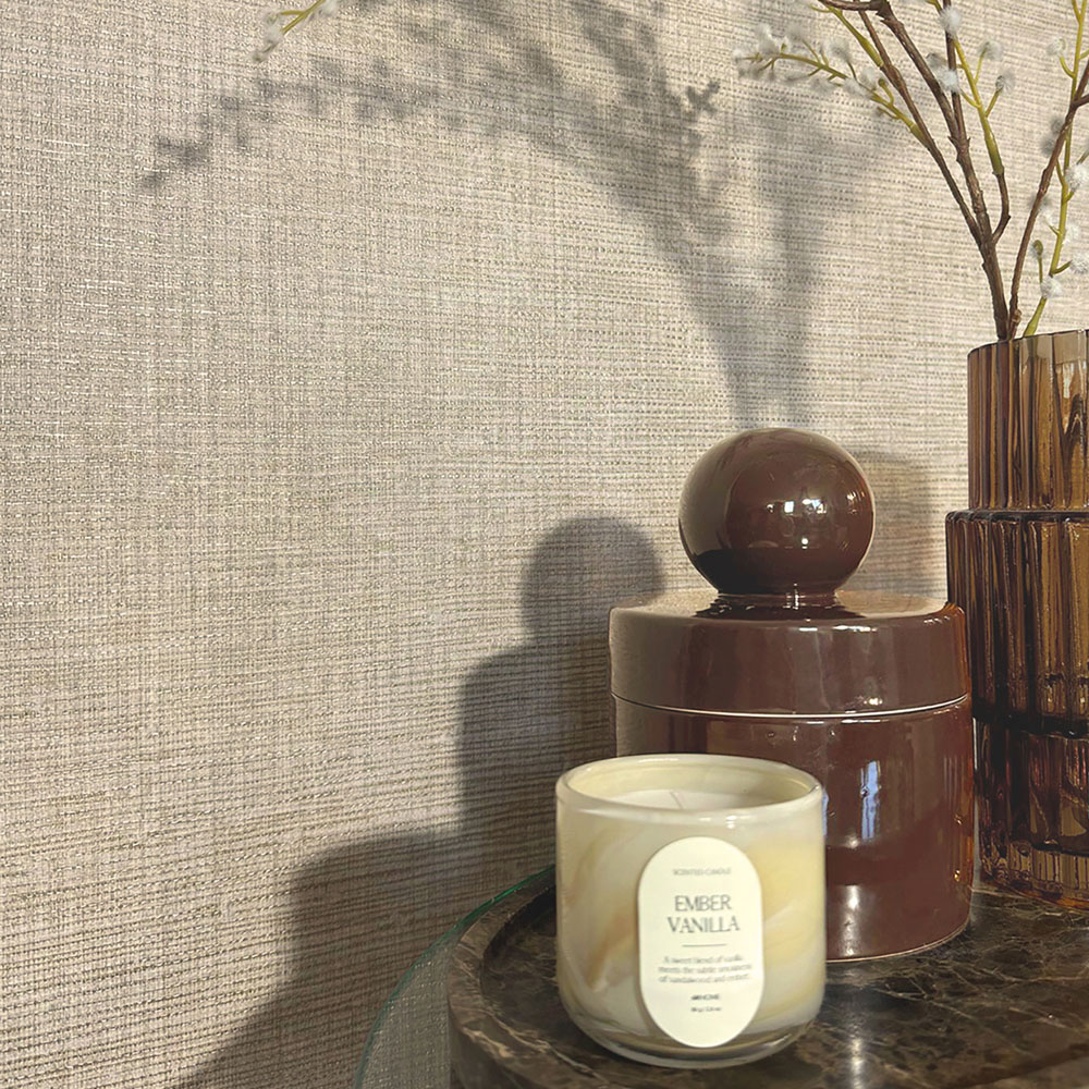 Belgravia Decor Grasscloth Texture Beige Vinyl Wallpaper Image 3