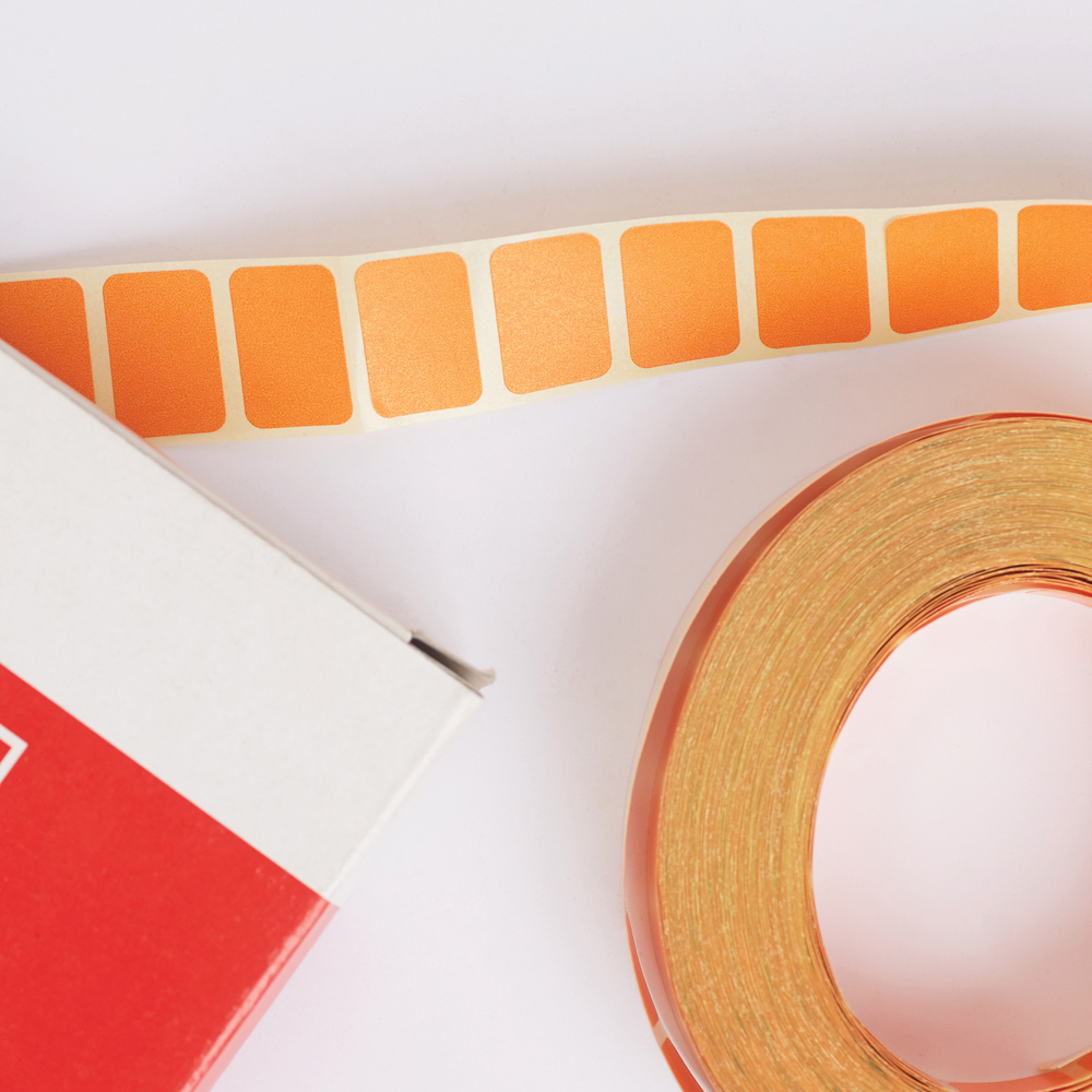 Blick Orange Rectangular Self Adhesive Label in Dispenser 12 x 18mm 1792 Pack Image 2