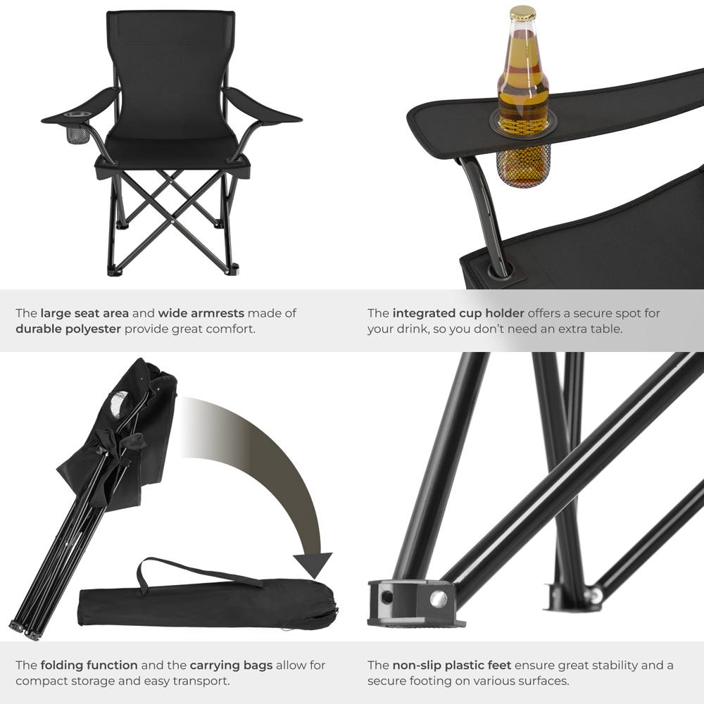 tectake Set of 4 Foldable Camping Chair Image 5