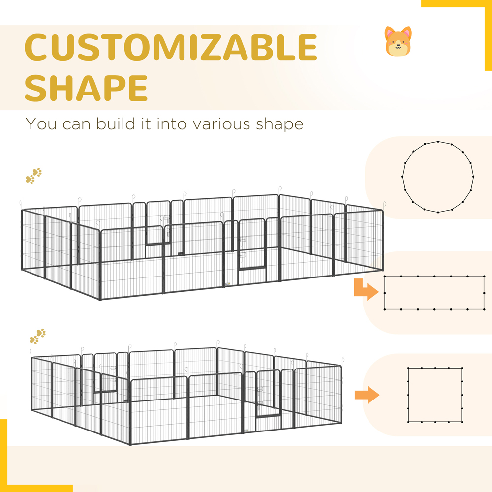 PawHut 16 Panel Small and Medium Dog Playpen Image 5