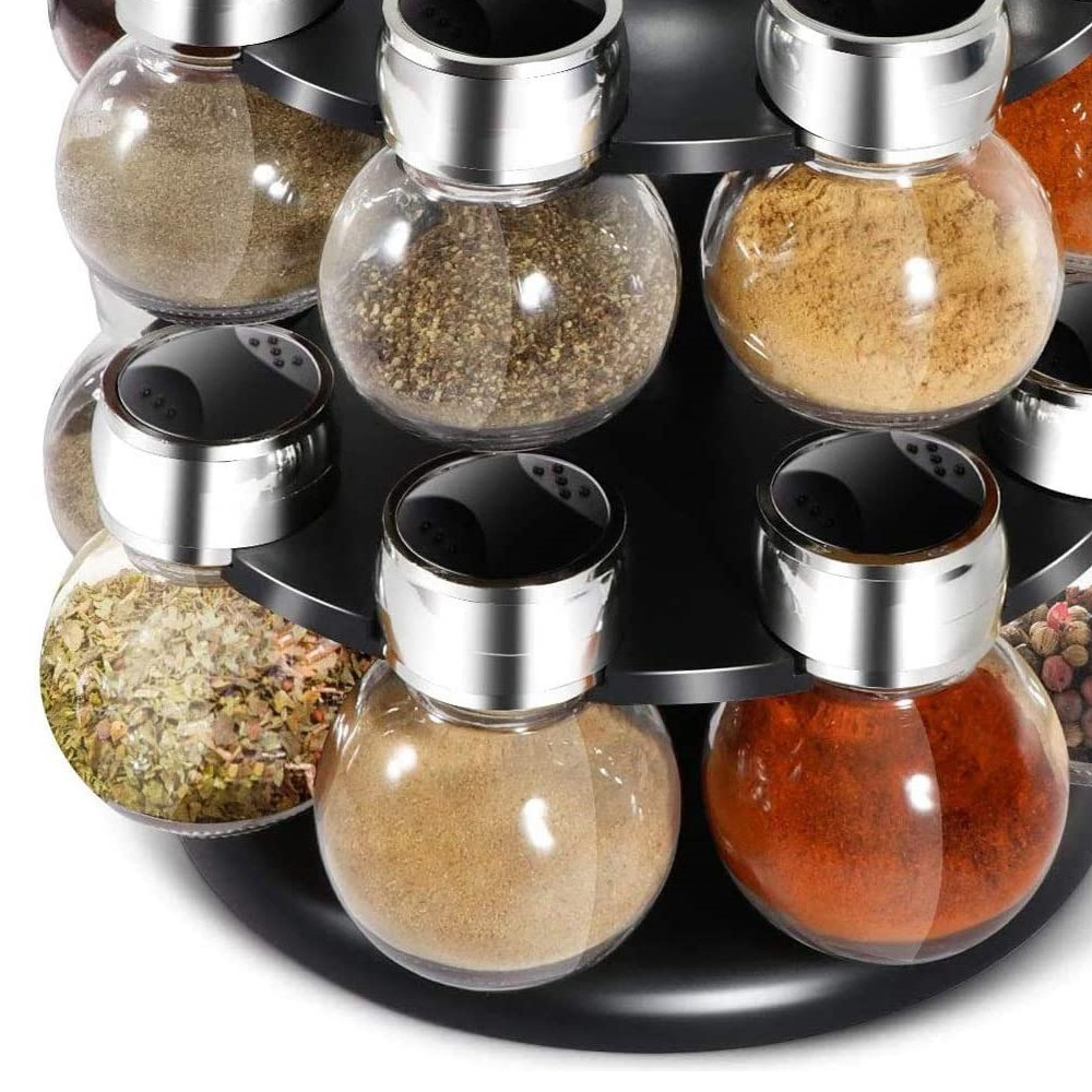 Highlands Homeware 2 Tier Rotating Spice Rack with 16 Jars Image 3