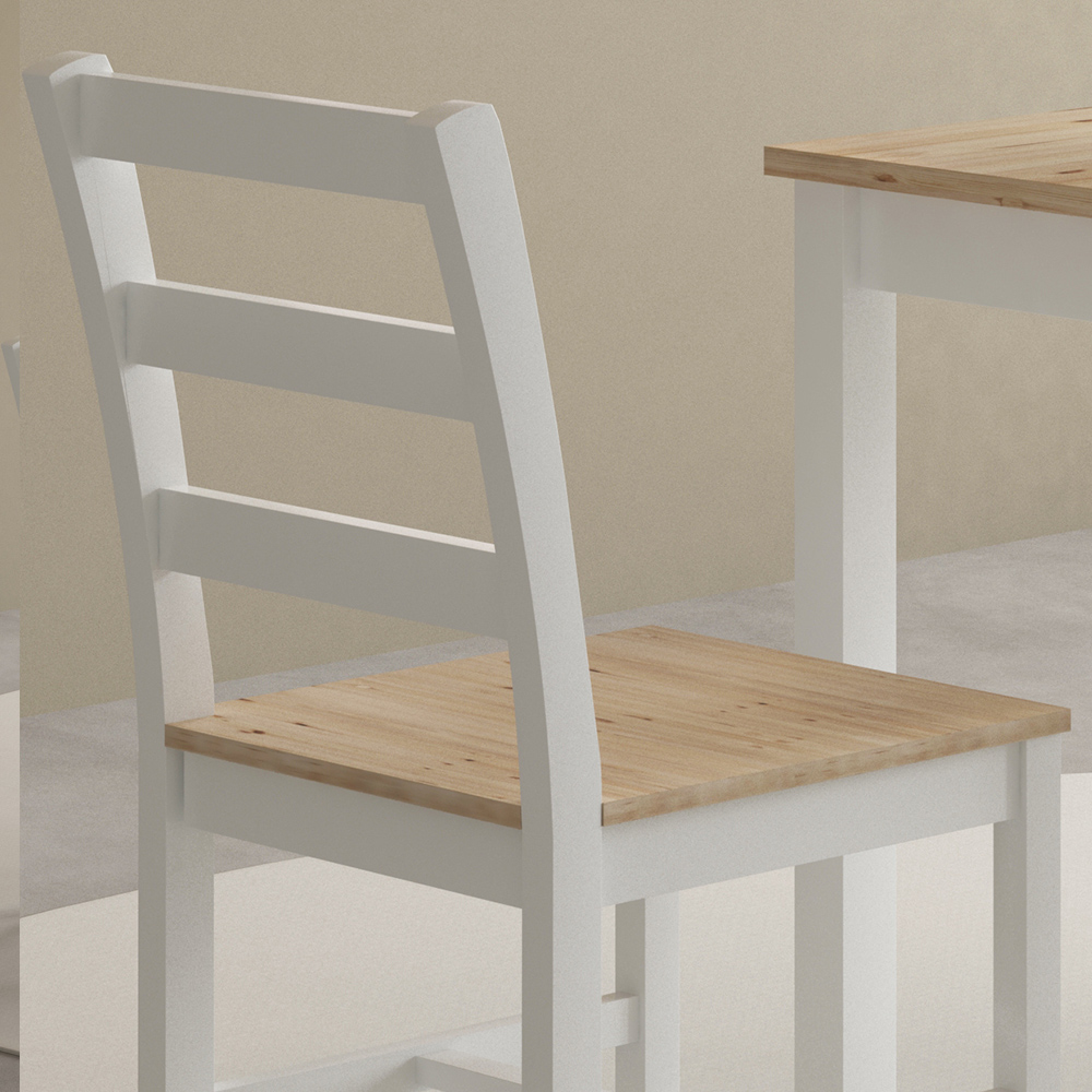 Comfy Living 2 Seater Wooden Dining Set White and Natural Image 4