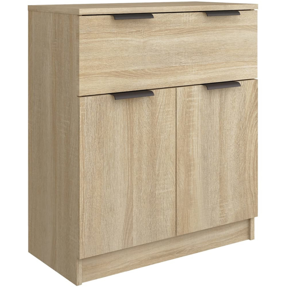 vidaXL 2 Door Single Drawer Sonoma Oak Sideboard Image 2