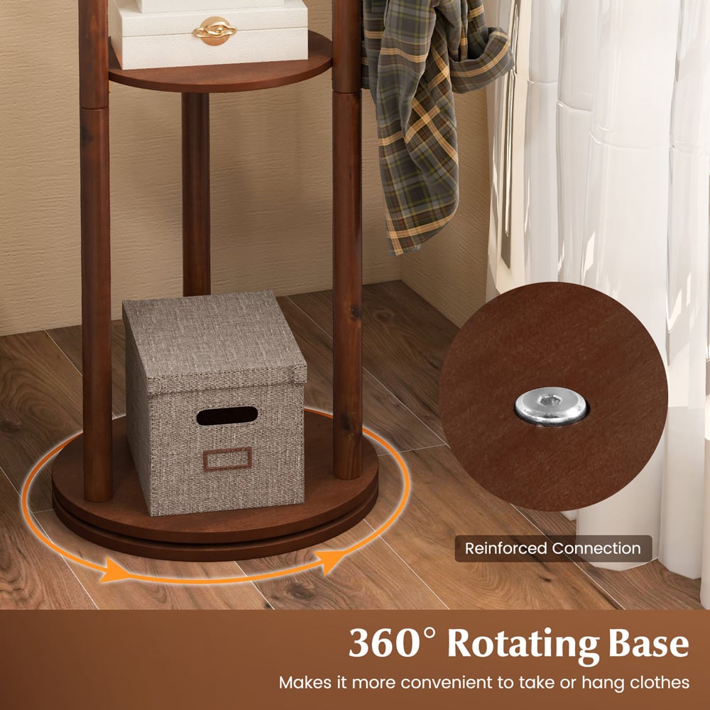 Costway Freestanding Wooden Coat Tree Image 8
