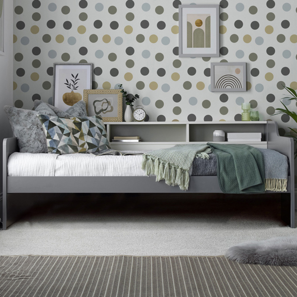 Tyler Single Grey and White Guest Bed Image 1