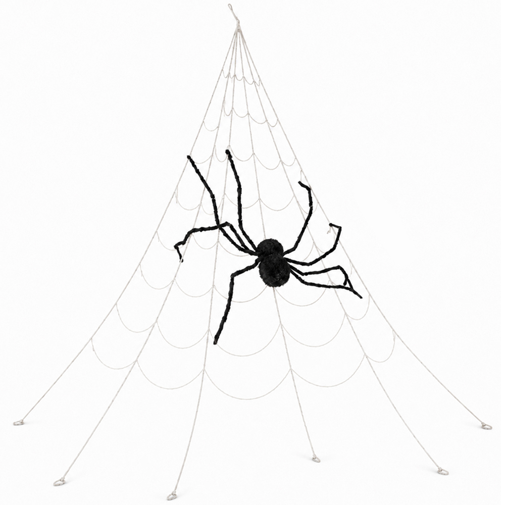 Samuel Alexander Mega Black Spider with Web Outdoor Halloween Decoration 5m Image 1
