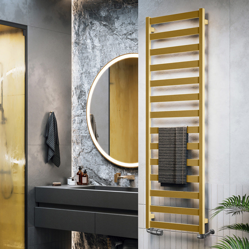 Terma Vivo Brass Heated Towel Rail 2019 BTU 1630 x 500mm Image 2