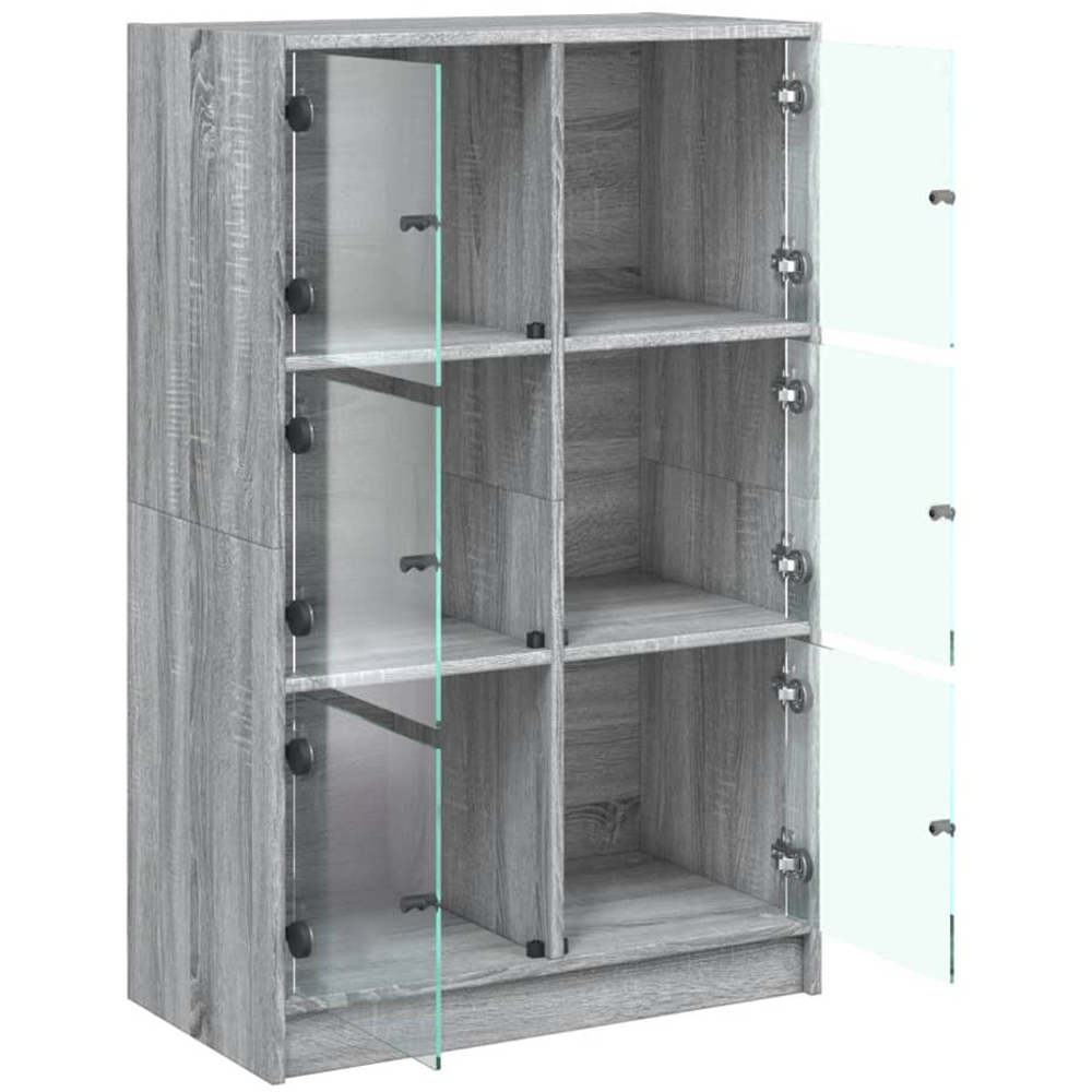 vidaXL 6 Glass Door Grey Sonoma Highboard Image 6